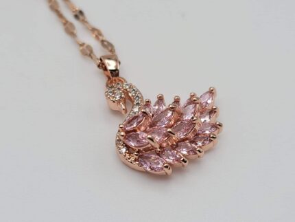 pink swan pendant